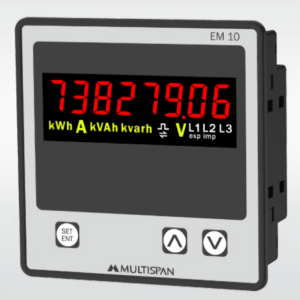 Energy & Power Meter 3 Phase EM-10-E3-00, LED 8-digit Pulse Output, 100 to 270V AC/DC | Multispan