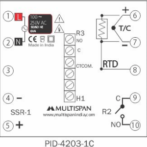 Temperature controller connection diagram terminals