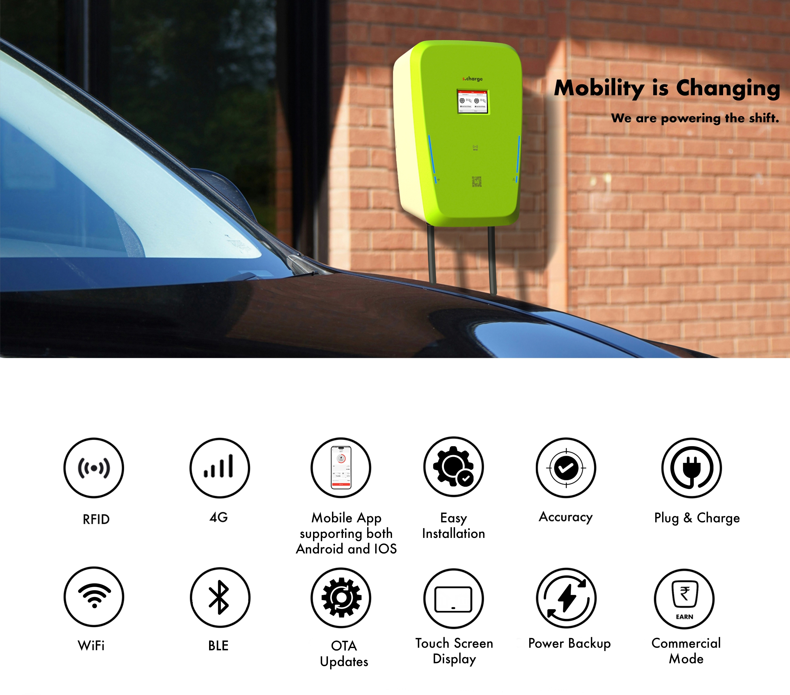 EV charger wallbox type 2 gun 22kW in Dubai, ABu Dhabi and UAE with installations