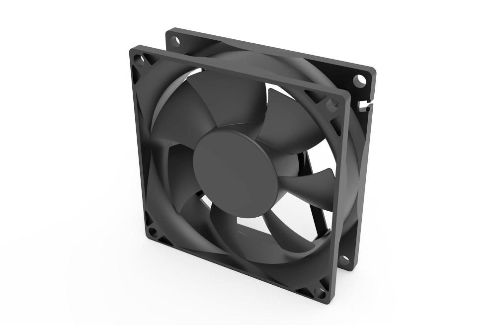 Cooling using fan unit at the bottom and exhaust filter at the top